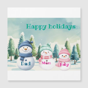 Snowmen family personalised happy holiday