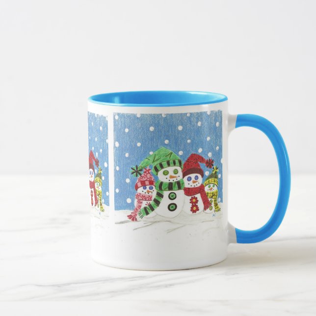 Snowmen family portrait mug (Right)