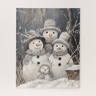 Snowmen Family Winter Snow Jigsaw Puzzle