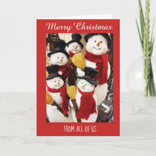 Snowmen From All of Us Christmas Holiday Card