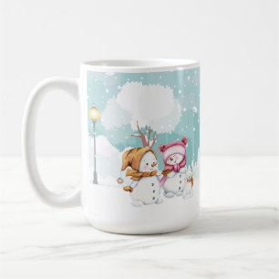 Snowmen Gathering & Play In The Holiday Season Coffee Mug