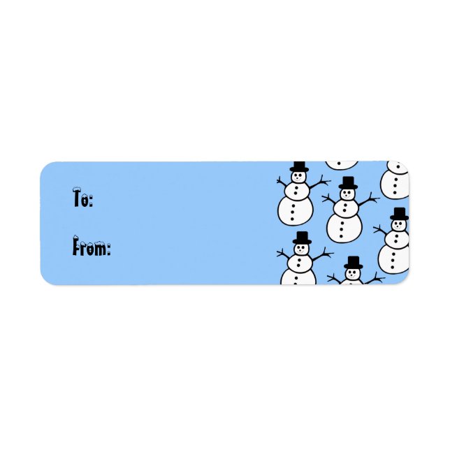 Snowmen Gift Tag Label (Front)