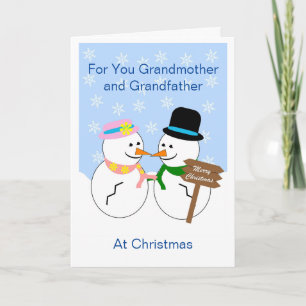 Snowmen Grandparents Christmas Holiday Card