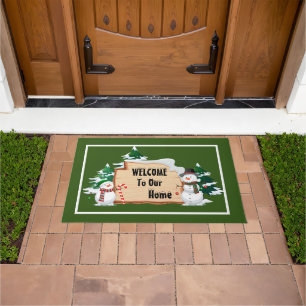 Snowmen Greeting Doormat