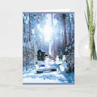 Snowmen Holiday Family Reunion Folded Card