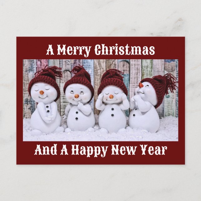 Snowmen Holiday Postcard (Front)