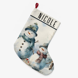 Snowmen Large Christmas Stocking