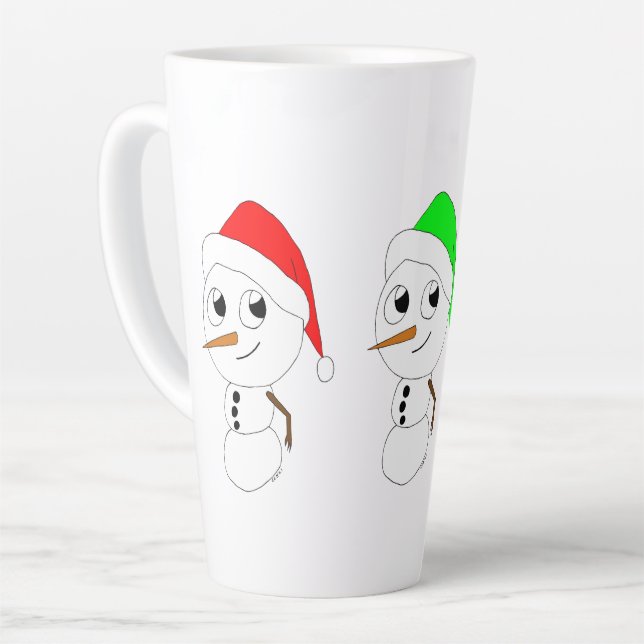 snowmen  latte mug (Left Angle)