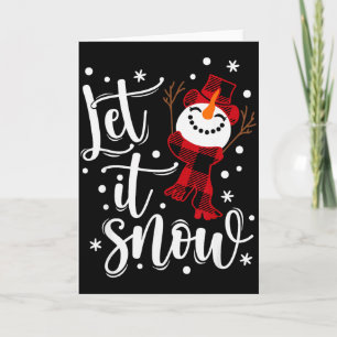 Snowmen Let It Snow Christmas Funny Family Matchin Card