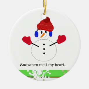Snowmen Melt My Heart Ceramic Tree Decoration