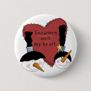 Snowmen Melt My Heart Tshirts and Gifts 6 Cm Round Badge