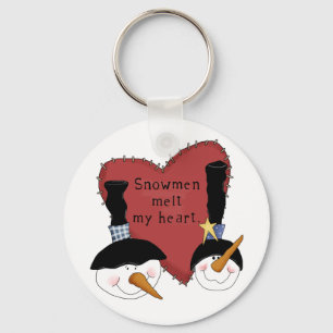 Snowmen Melt My Heart Tshirts and Gifts Key Ring