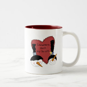 Snowmen Melt My Heart Tshirts and Gifts Two-Tone Coffee Mug