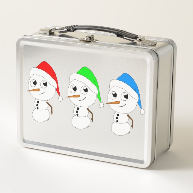 snowmen  metal lunch box (Front)