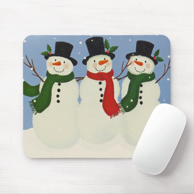 Snowmen Mouse Mat (With Mouse)