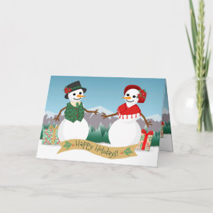 Snowmen Paper Doll Holiday Card