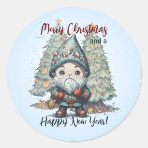 Snowmen party 2 classic round sticker