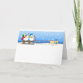 Snowmen Sledding Card