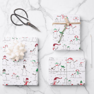 Snowmen & Snowballs wrapping paper