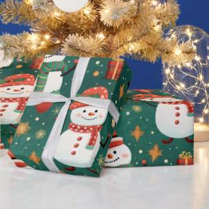 Snowmen Snowflakes Christmas Ornaments Christmas Wrapping Paper