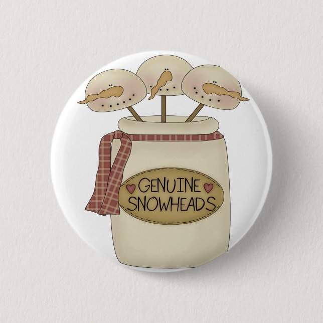 Snowmen Snowheads 6 Cm Round Badge (Front)