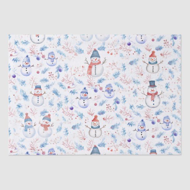 Snowmen Tissue Paper (Front)
