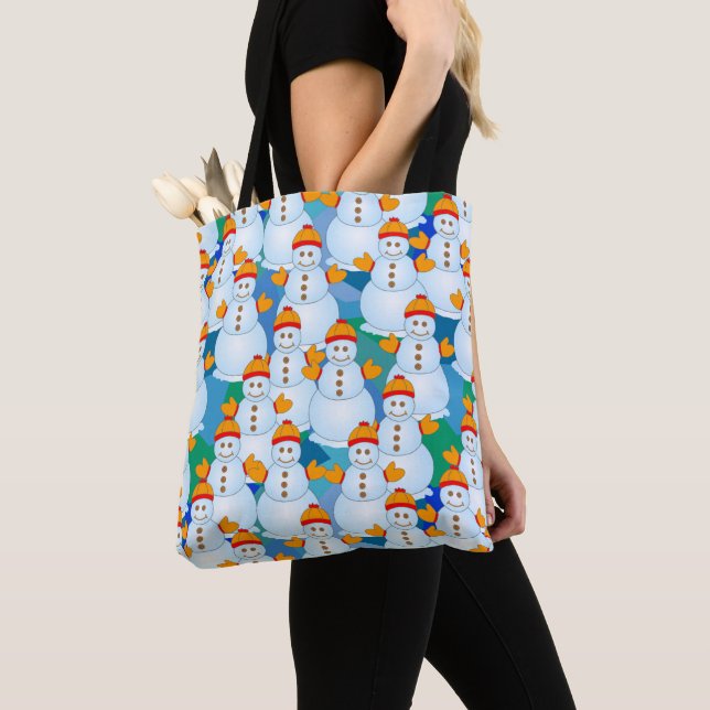 Snowmen Tote Bag (Close Up)