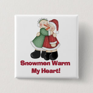 Snowmen Warm My Heart T-shirts and Gifts 15 Cm Square Badge