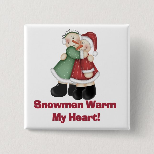 Snowmen Warm My Heart T-shirts and Gifts 15 Cm Square Badge (Front)