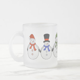Snowmen Winter has come Frosted Glass Coffee Mug