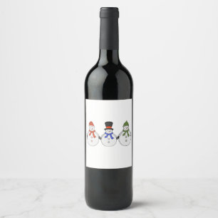 Snowmen Winter has come Wine Label