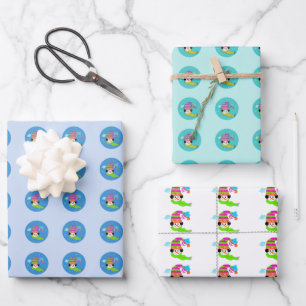 Snowmen Winter Season Wrapping Paper Sheet