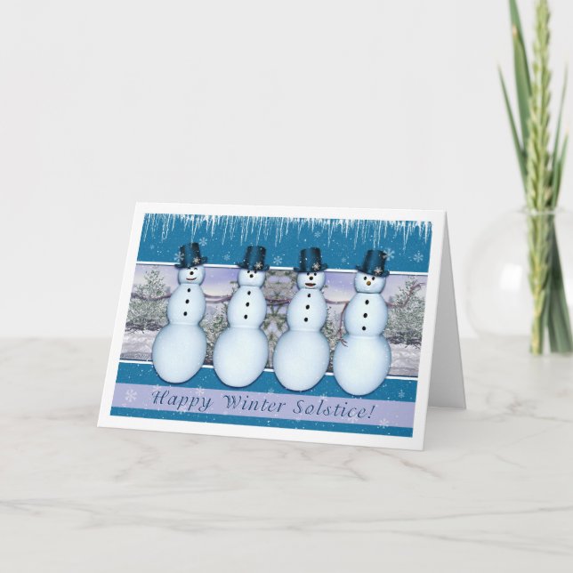 Snowmen - Winter Solstice/Yule Holiday Card (Front)