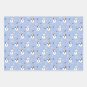 Snowmen wrapping paper