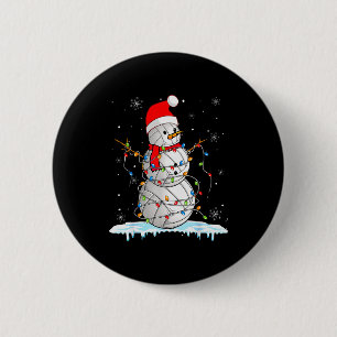Snowmies Santa Lights Christmas Snowman Volleyball 6 Cm Round Badge