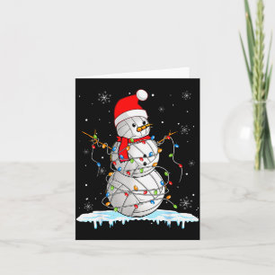 Snowmies Santa Lights Christmas Snowman Volleyball Card