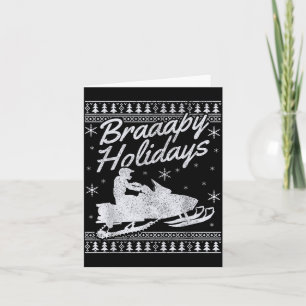 Snowmobile Braapy Holidays Funny Braap Ugly Christ Card