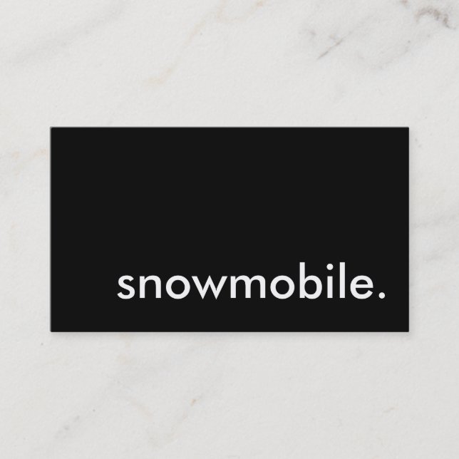 snowmobile. business card (Front)