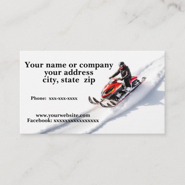 Snowmobile Business Card (Front)