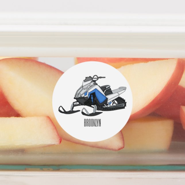 Snowmobile cartoon illustration  (Affixed)