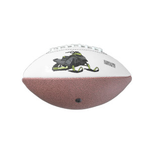 Snowmobile cartoon illustration american football