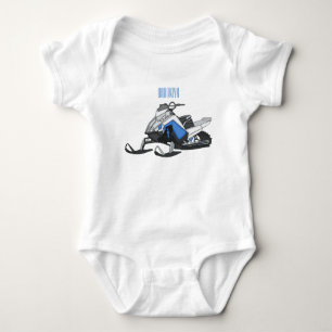 Snowmobile cartoon illustration baby bodysuit