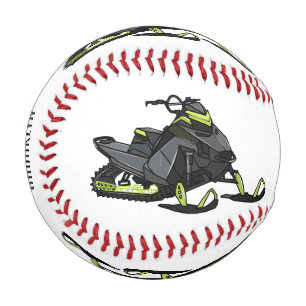 Snowmobile cartoon illustration baseball
