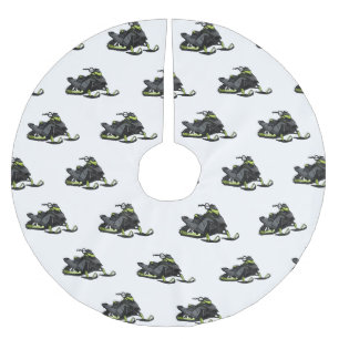 Snowmobile cartoon illustration  brushed polyester tree skirt