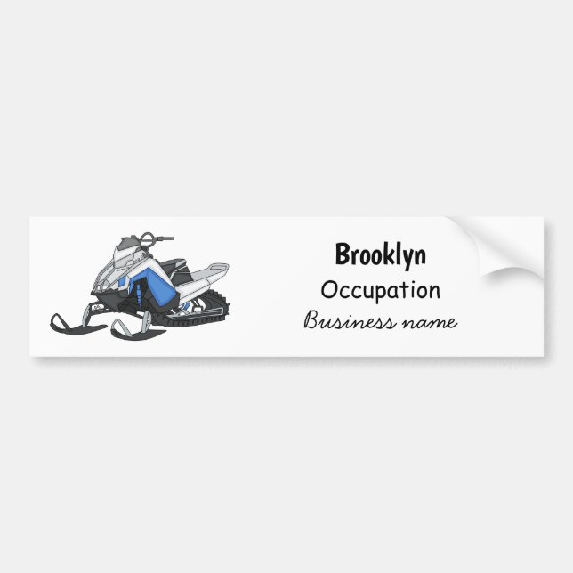 Snowmobile cartoon illustration bumper sticker (Front)