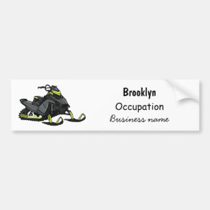 Snowmobile cartoon illustration bumper sticker