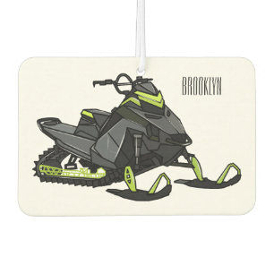 Snowmobile cartoon illustration  car air freshener