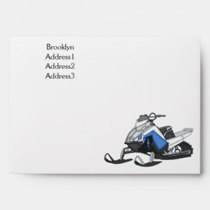Snowmobile cartoon illustration envelope