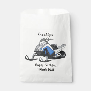 Snowmobile cartoon illustration favour bags