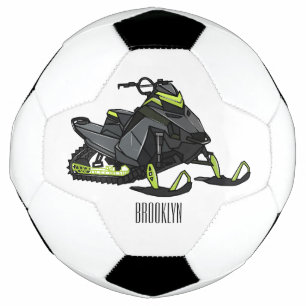 Snowmobile cartoon illustration football